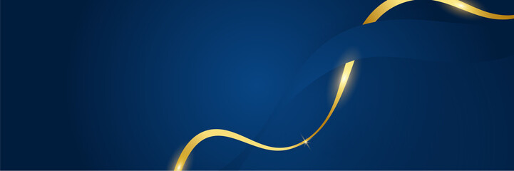 Abstract polygonal pattern luxury dark blue with gold