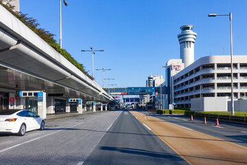 羽田空港こと東京国際空港のバス乗り場（東京都大田区）