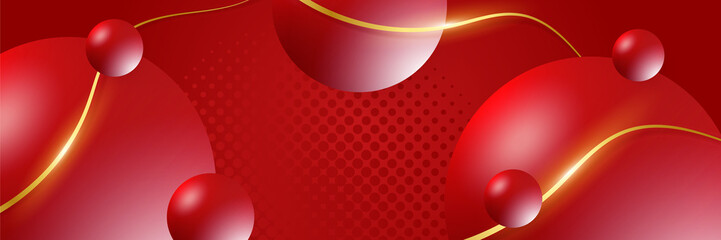 Vector red and gold colorful abstract, science, futuristic, energy technology concept. Digital image of light rays, stripes lines with light, speed and motion blur over dark tech background