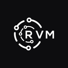 RVM technology letter logo design on black  background. RVM creative initials technology letter logo concept. RVM technology letter design.