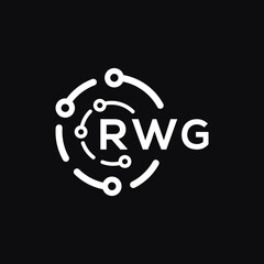 RWG technology letter logo design on black  background. RWG creative initials technology letter logo concept. RWG technology letter design.