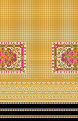 traditional ethnic and geometric textile design.