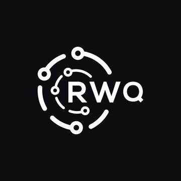 RWQ technology letter logo design on black  background. RWQ creative initials technology letter logo concept. RWQ technology letter design.