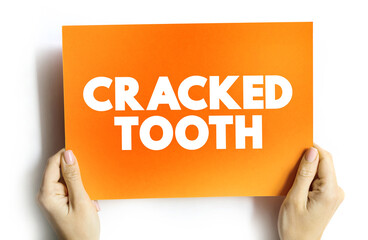 Cracked tooth text quote on card, health concept background