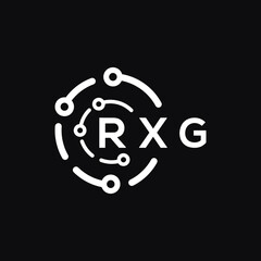 RXG technology letter logo design on black  background. RXG creative initials technology letter logo concept. RXG technology letter design.