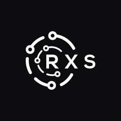 RXS technology letter logo design on black  background. RXS creative initials technology letter logo concept. RXS technology letter design.