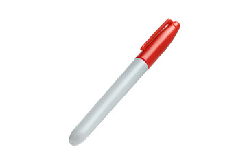 Permanent Marker With Cap on Angled View Isolated on White Background