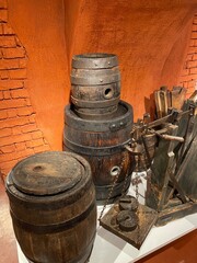 Kettles for brewing beer in an old brewery