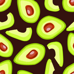 flat illustration avocado pattern background