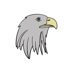 vector doodle drawing by hand eagle's head in profile