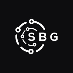 SBG technology letter logo design on black  background. SBG creative initials technology letter logo concept. SBG technology letter design.
