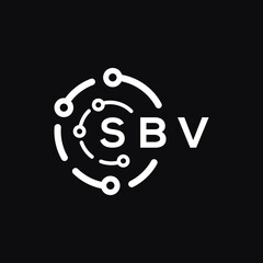 SBV technology letter logo design on black  background. SBV creative initials technology letter logo concept. SBV technology letter design.

