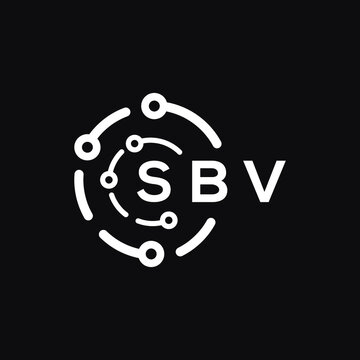 SBV technology letter logo design on black  background. SBV creative initials technology letter logo concept. SBV technology letter design.
