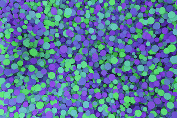 Purple and green round small architecture circle mosaic background. Abstract geometric 3d illustration