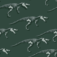 Seamless pattern with abstract baryonyx skeleton. Background with dino for textile, fabric, kids, boy, wrapping paper, Web, clothes, socks and other design.