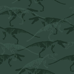 Seamless pattern with abstract baryonyx skeleton. Background with dino for textile, fabric, kids, boy, wrapping paper, Web, clothes, socks and other design. © Annity_Art