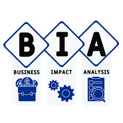 BIA - Business Impact Analysis acronym. business concept background.  vector illustration concept with keywords and icons. lettering illustration with icons for web banner, flyer, landing page