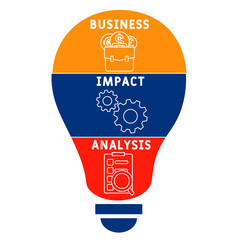 BIA - Business Impact Analysis acronym. business concept background.  vector illustration concept with keywords and icons. lettering illustration with icons for web banner, flyer, landing page