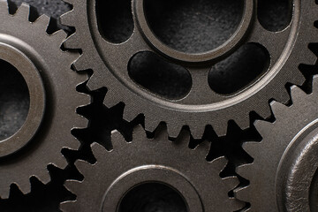 cogwheel gears mechanism. industrial machinery.