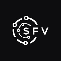 Obraz na płótnie Canvas SFV technology letter logo design on black background. SFV creative initials technology letter logo concept. SFV technology letter design.