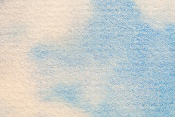 Abstract blue and beige background. Watercolor painting on canvas with soft sky gradient. Blue soft watercolor, ink, abstract background texture. Copy space for banner, poster, backdrop.