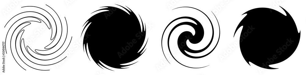 Poster abstract spiral, swirl, twirl design element. helix, volute, vortex effect shape