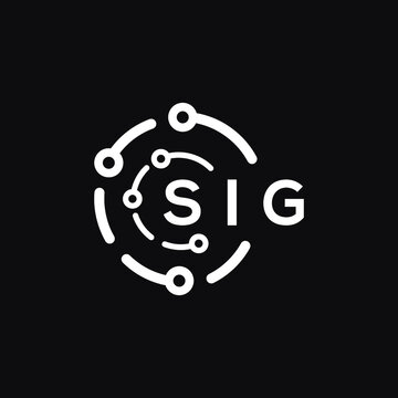 SIG technology letter logo design on black  background. SIG creative initials technology letter logo concept. SIG technology letter design.
