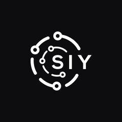 SIY technology letter logo design on black  background. SIY creative initials technology letter logo concept. SIY technology letter design.