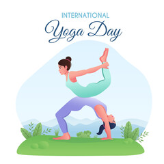 Obraz na płótnie Canvas International Yoga Day June 21st celebrations of world yoga day