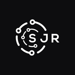 SJR technology letter logo design on black  background. SJR creative initials technology letter logo concept. SJR technology letter design.