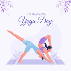 International Yoga Day, Couple doing Yoga Aasana,world yoga day