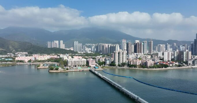 Aerial View Of The Sha Tau Kok District In Hong Kong City