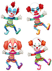 Set of clown cartoon character