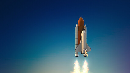 Space shuttle Launch System. Rocket Takeoff.	