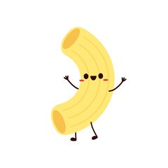 Cute Macaroni cartoon. Macaroni noodle. Macaroni character design.