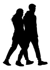 Couple of young guy and girl on white background