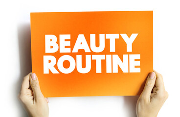 Beauty routine text quote on card, concept background
