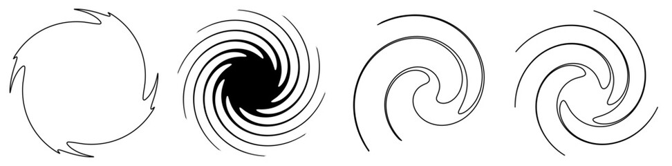 Abstract spiral, swirl, twirl design element. Helix, volute, vortex effect shape