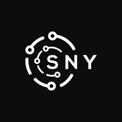 SNY technology letter logo design on black  background. SNY creative initials technology letter logo concept. SNY technology letter design.