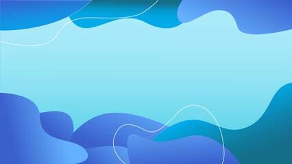 abstract background with blue waves gradient template