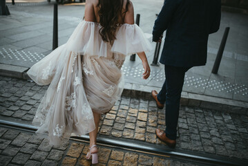 Bride and groom and their wedding fairytale.