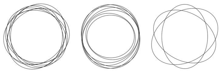 Behangcirkel Random circles, circular rings geometric design element © Pixxsa