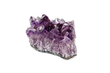 Amethyst Crystal Druse  macro mineral on white background