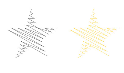 Drawn, sketch star. Line drawing star element