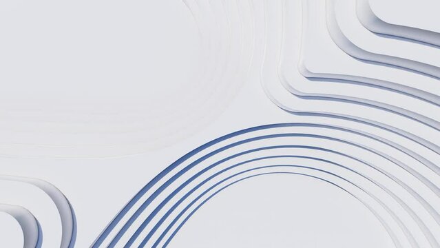 Abstract white graphic background with moving lines under the logo 3d render