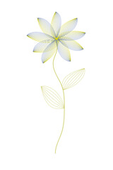 Original decorative flower. Vector illustration isolated on white background