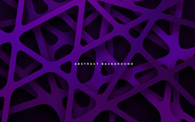 Abstract spider net deep purple background vector papercut style