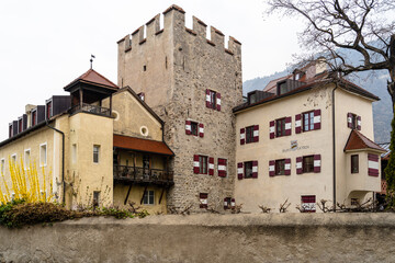 Fototapeta na wymiar Castle in the Tourist Resort of Latsch/Laces
