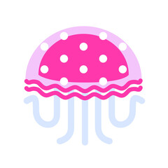 かわいいピンクのクラゲのイラスト