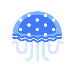 かわいい青いクラゲのイラスト